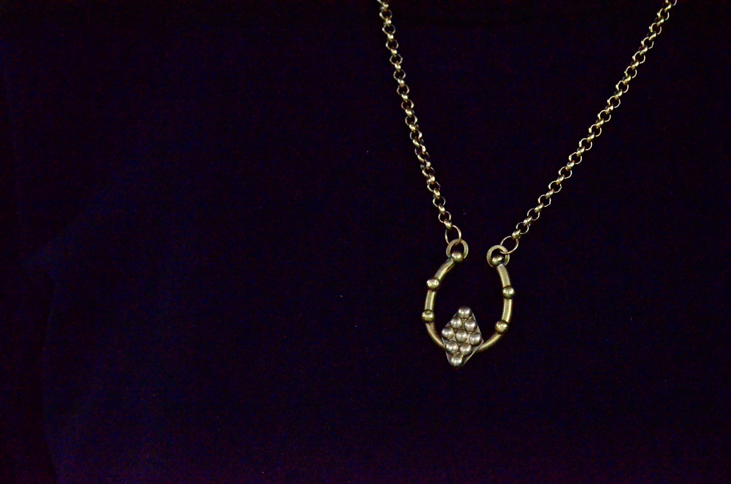 Lucky Horseshoe Necklace – Handmade Brass on Stainless Steel Belcher Chain