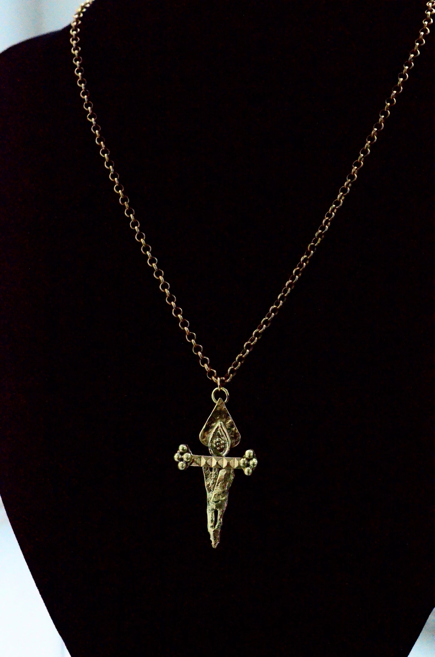 Brass Dagger Talisman Pendant Necklace