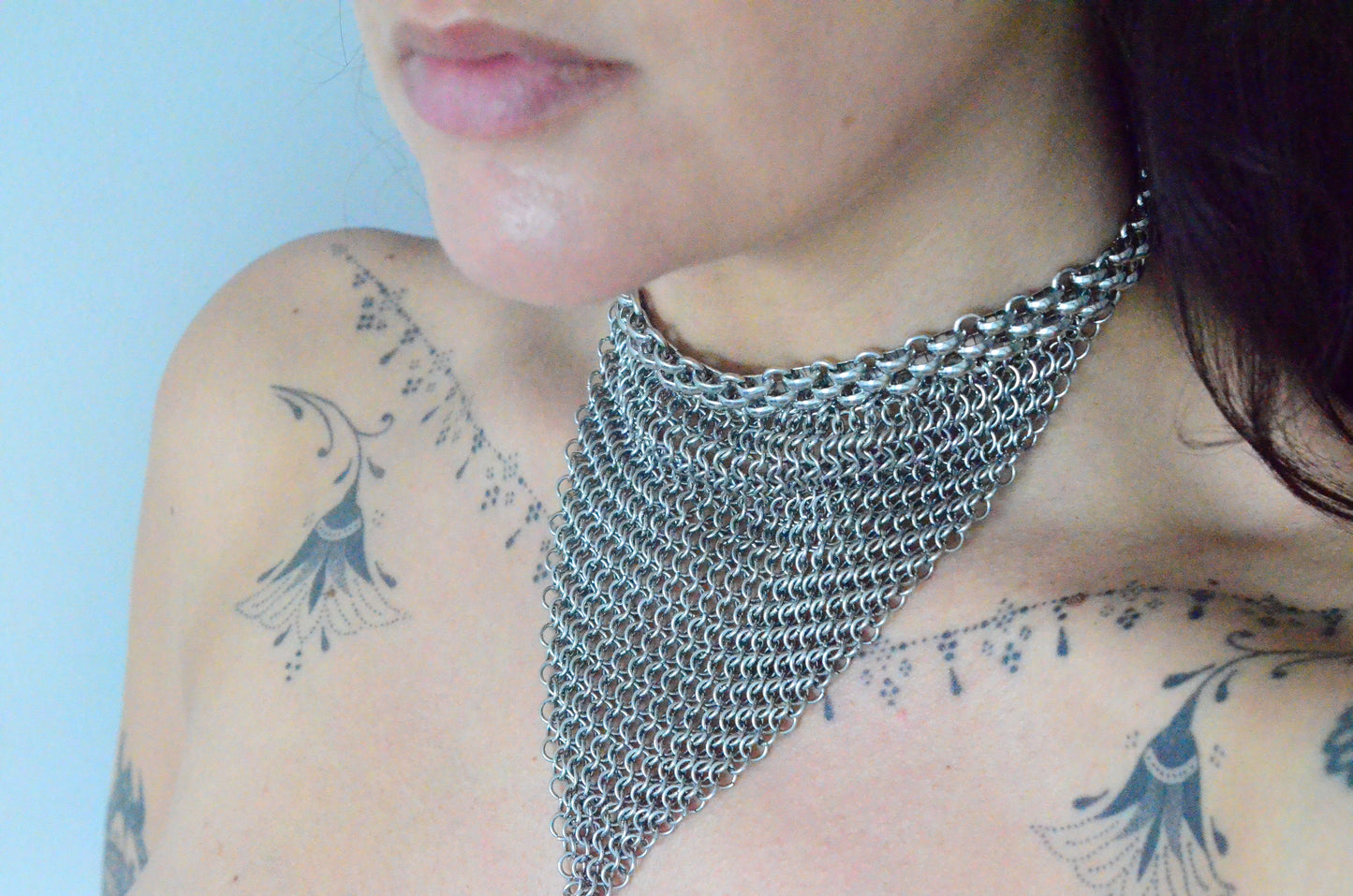 Stainless Steel Chainmail Choker Necklace