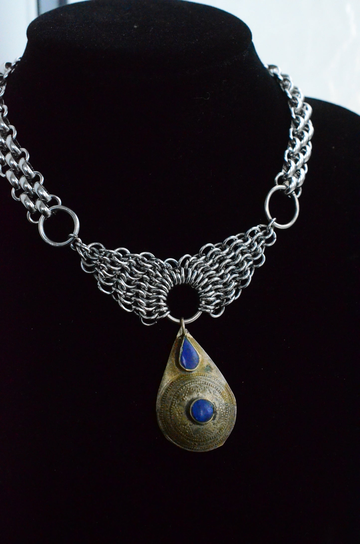 Vintage Afghan Lapis Lazuli warrior choker