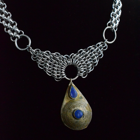 Vintage Afghan Lapis Lazuli warrior choker