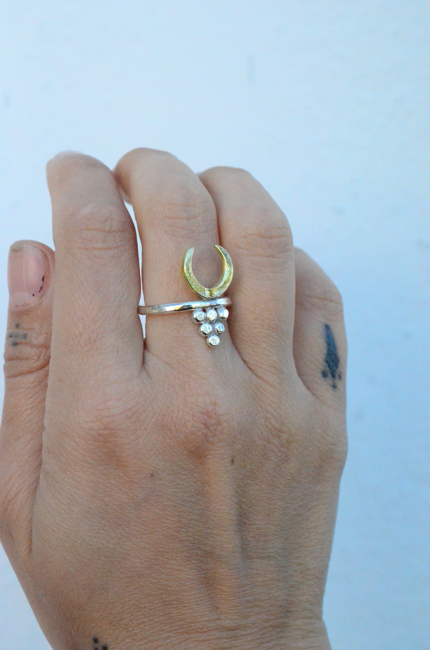 Crescent talisman ring