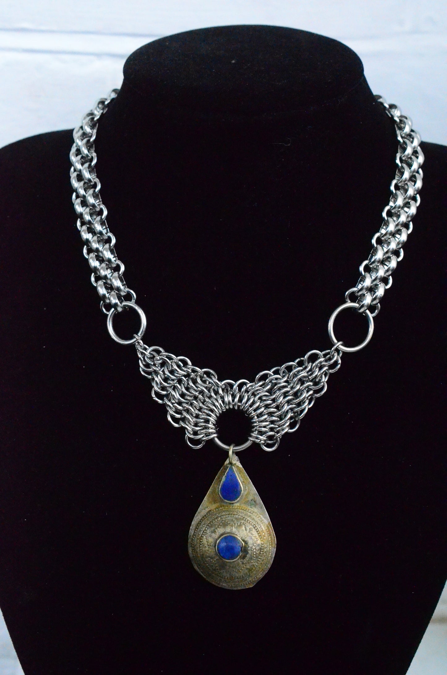 Vintage Afghan Lapis Lazuli warrior choker