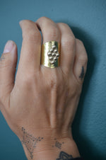 Ornate Brass Shield Ring