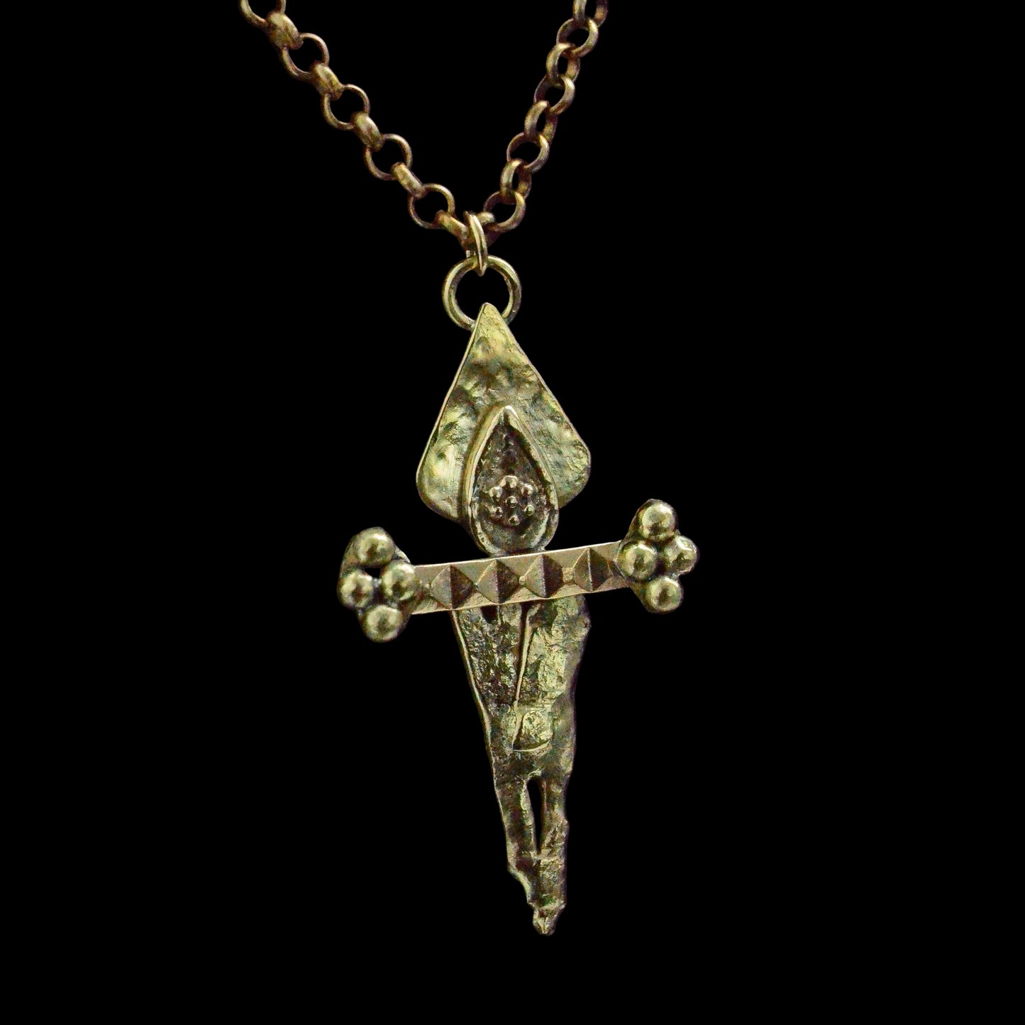 Brass Dagger Talisman Pendant Necklace