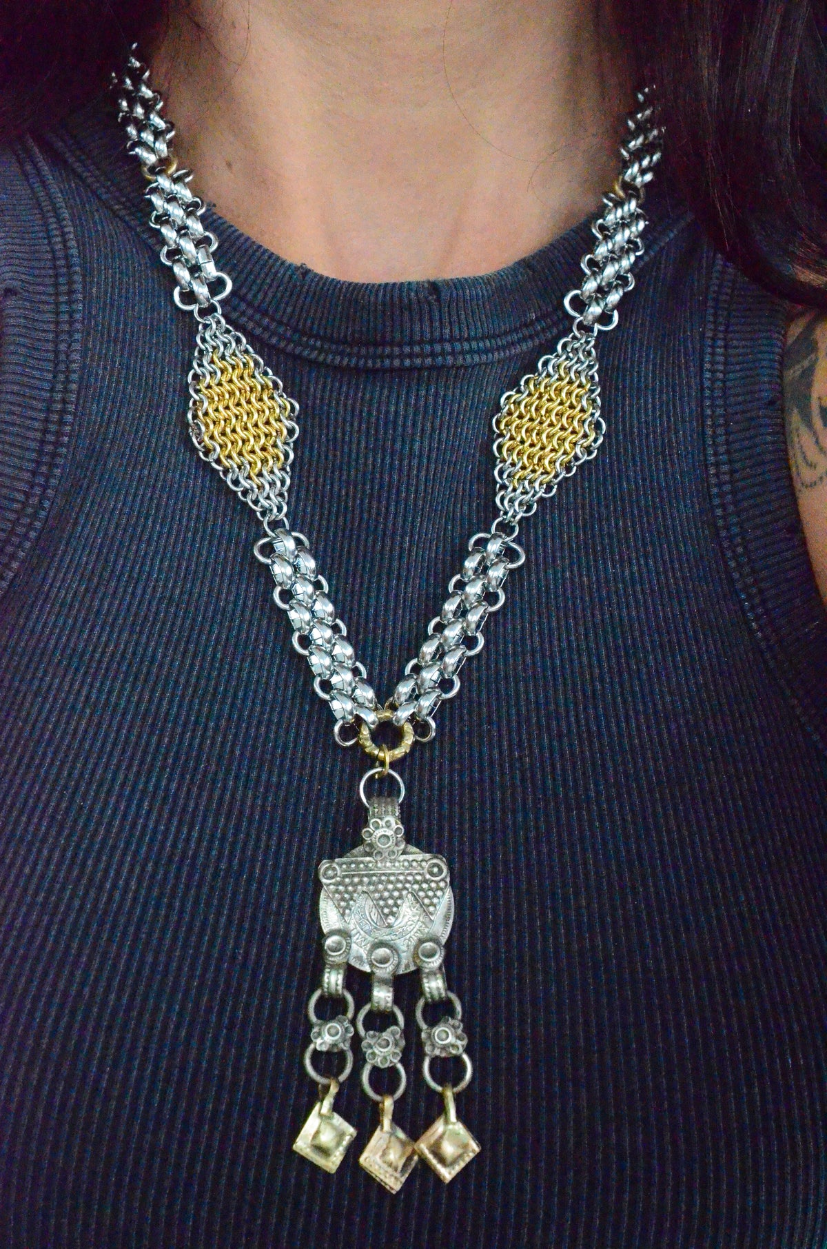 Vintage Kuchi Coin Statement Necklace
