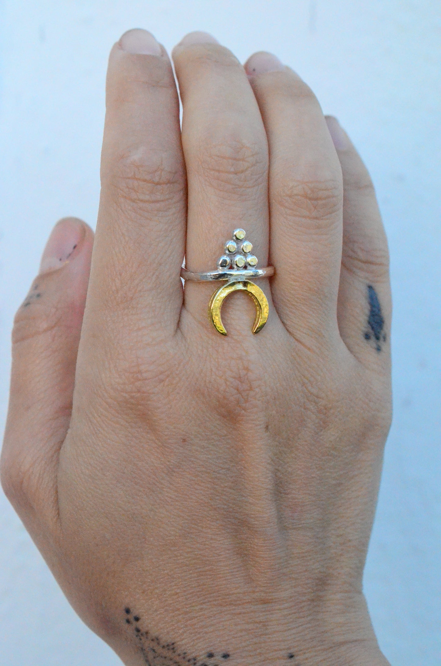 Crescent talisman ring