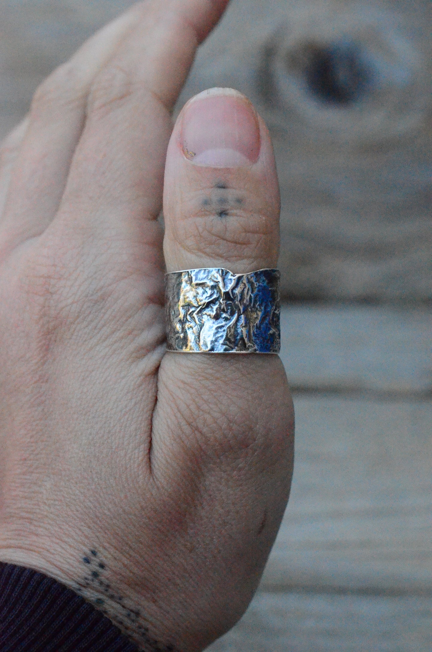 Organic sterling silver ring