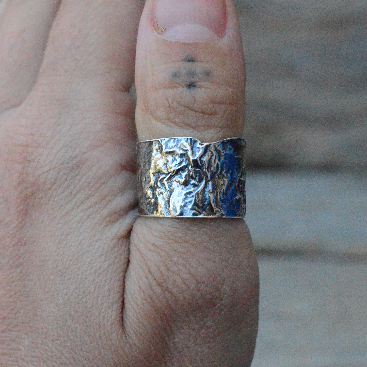 Organic sterling silver ring