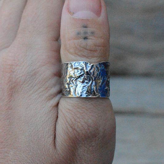 Organic sterling silver ring