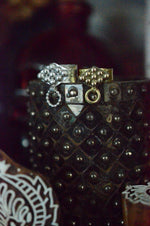 Sterling Silver Door Knocker Ring - Hammered Band