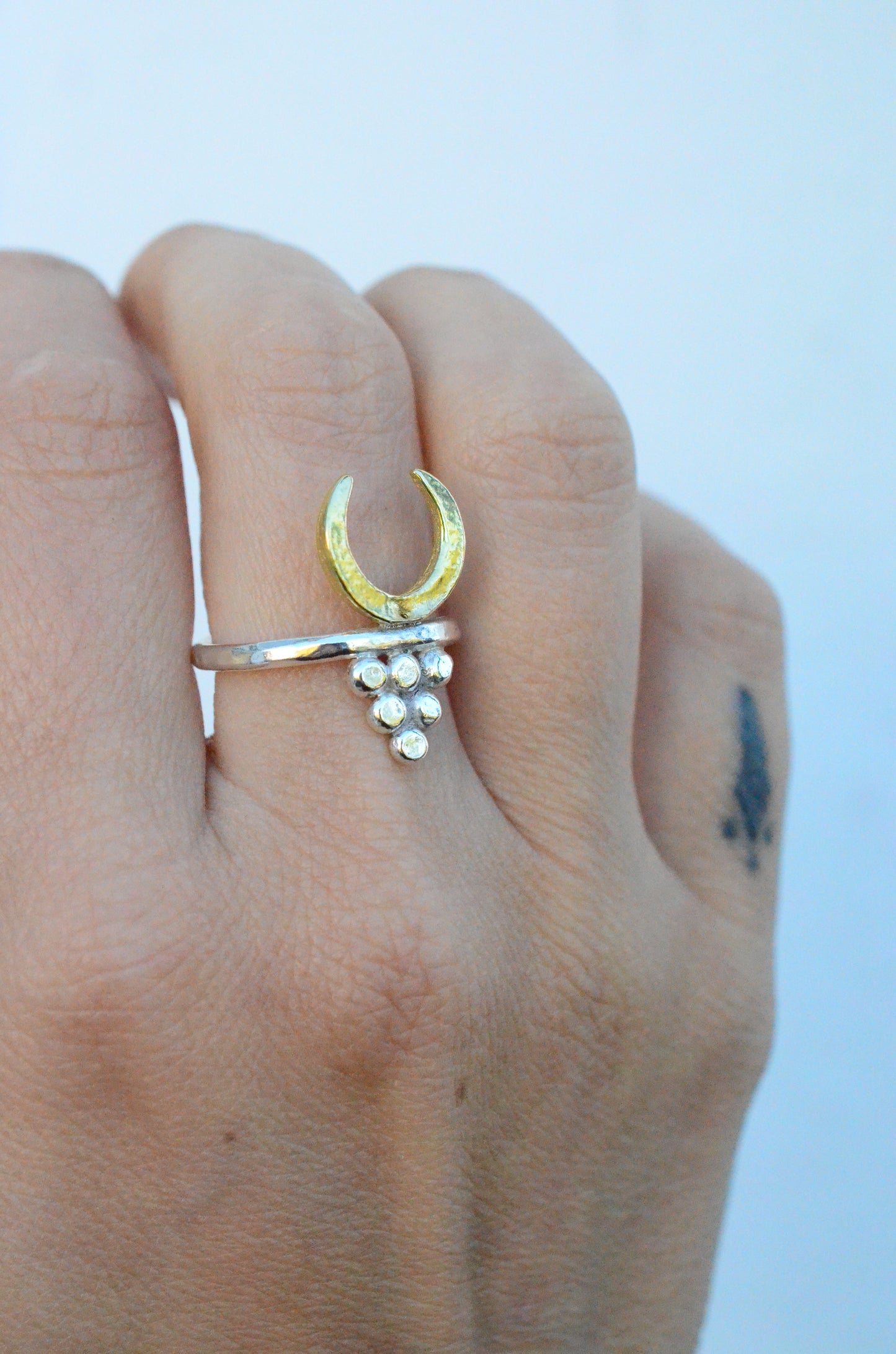 Crescent talisman ring