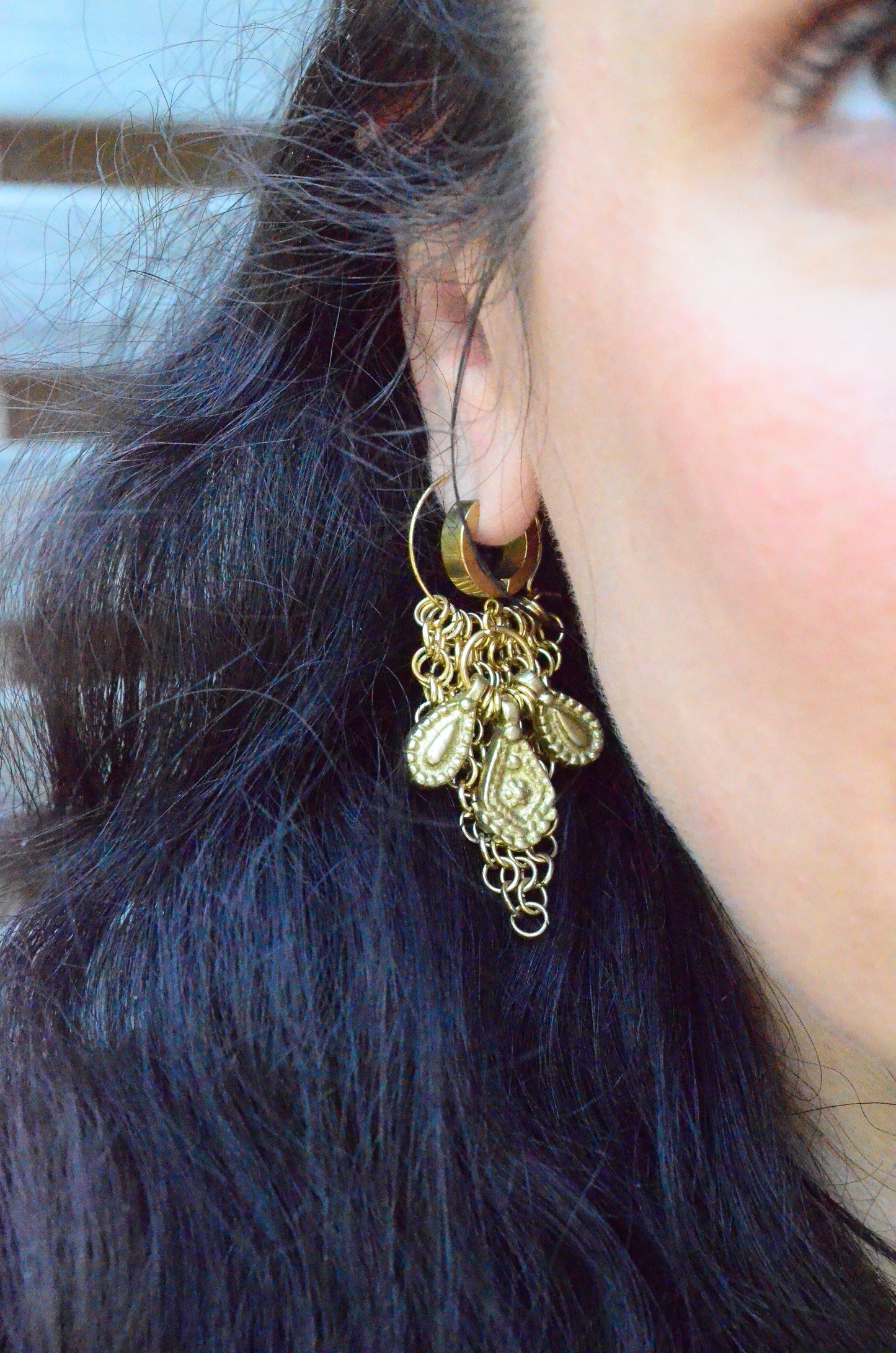 Trip Tribal Huggie Earrings