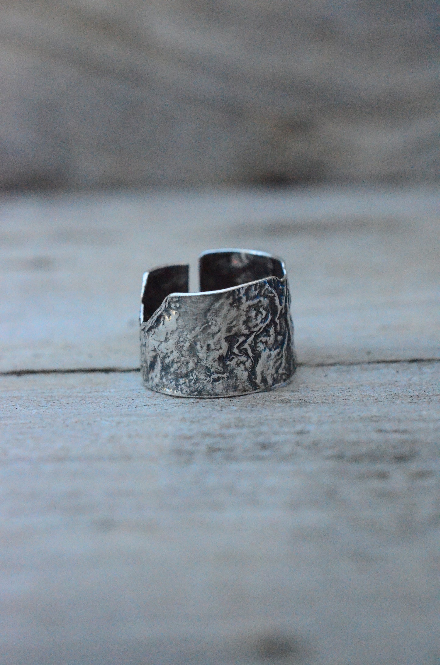 Organic sterling silver ring