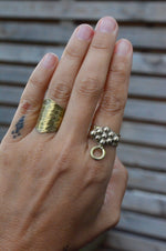 Brass Door Knocker Ring - Hammered Band