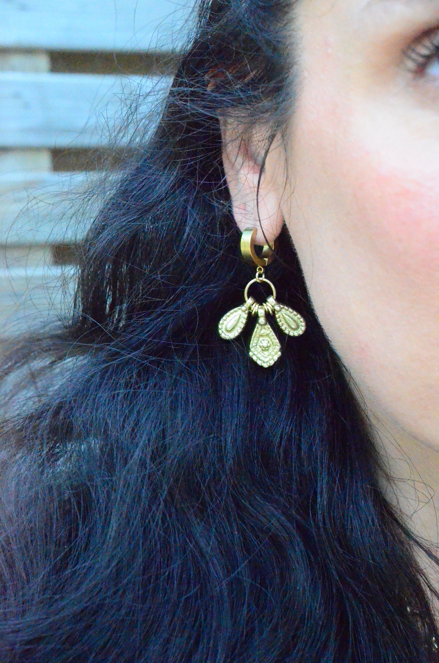 Trip Tribal Huggie Earrings