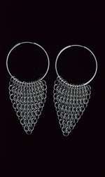 Large Stainless Steel Chainmaille Hoop Earrings