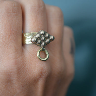 Brass Door Knocker Ring - Hammered Band