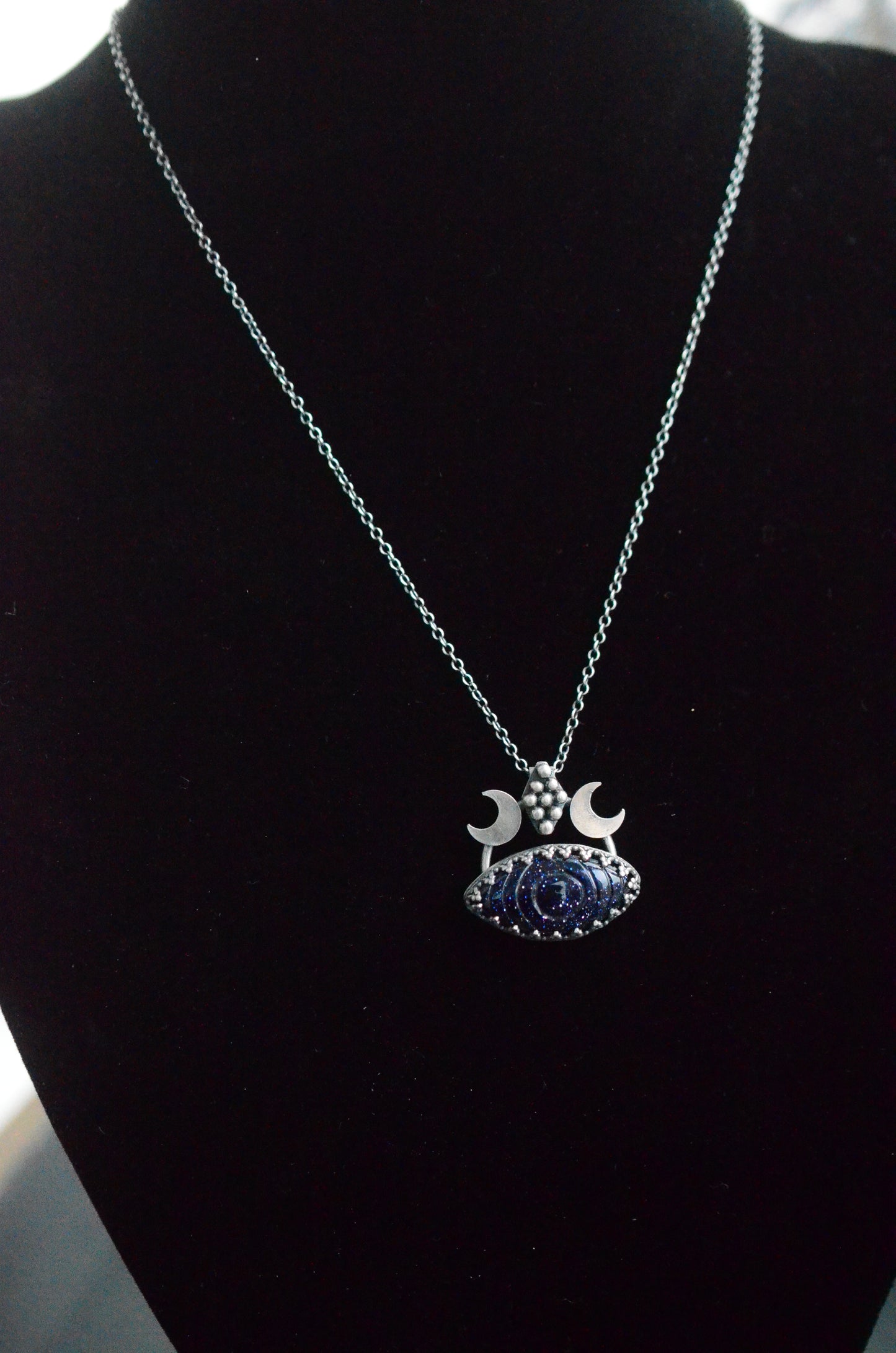 Blue Goldstone Celestial Evil Eye Necklace - Talisman Collection