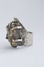 Organic Pyrite Textured Ring