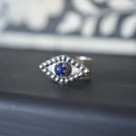 Silver Lapis Evil Eye Ring - Talisman Collection