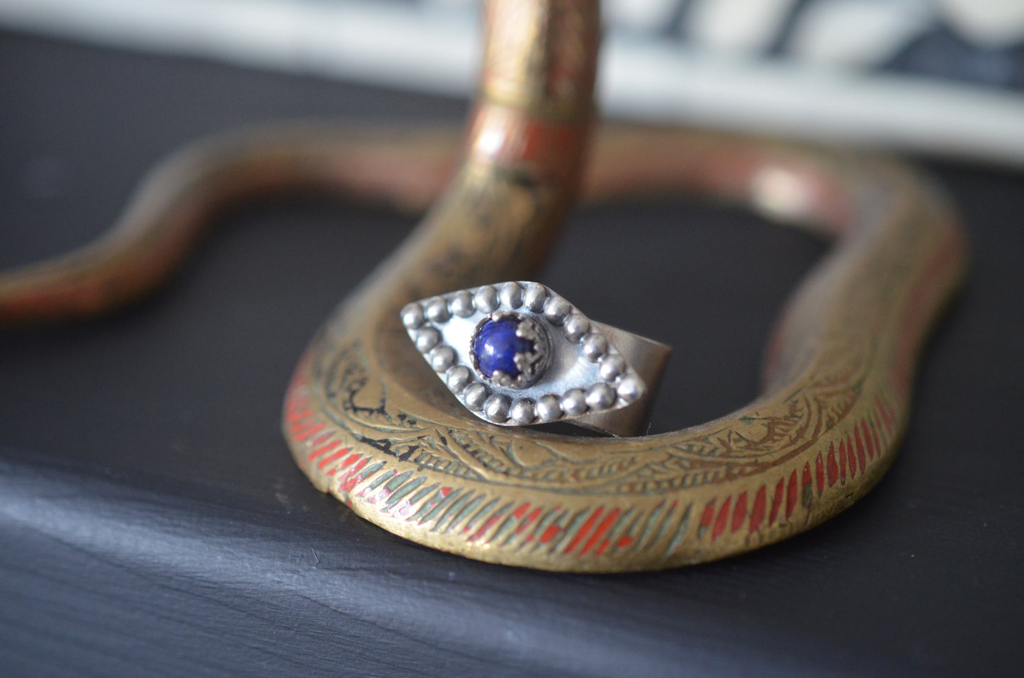 Silver Lapis Evil Eye Ring - Talisman Collection