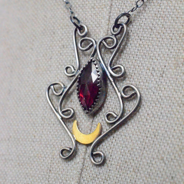 Elven Garnet Moon Necklace