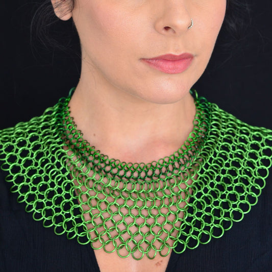 Metallic Green Chainmaille Cleopatra Collar