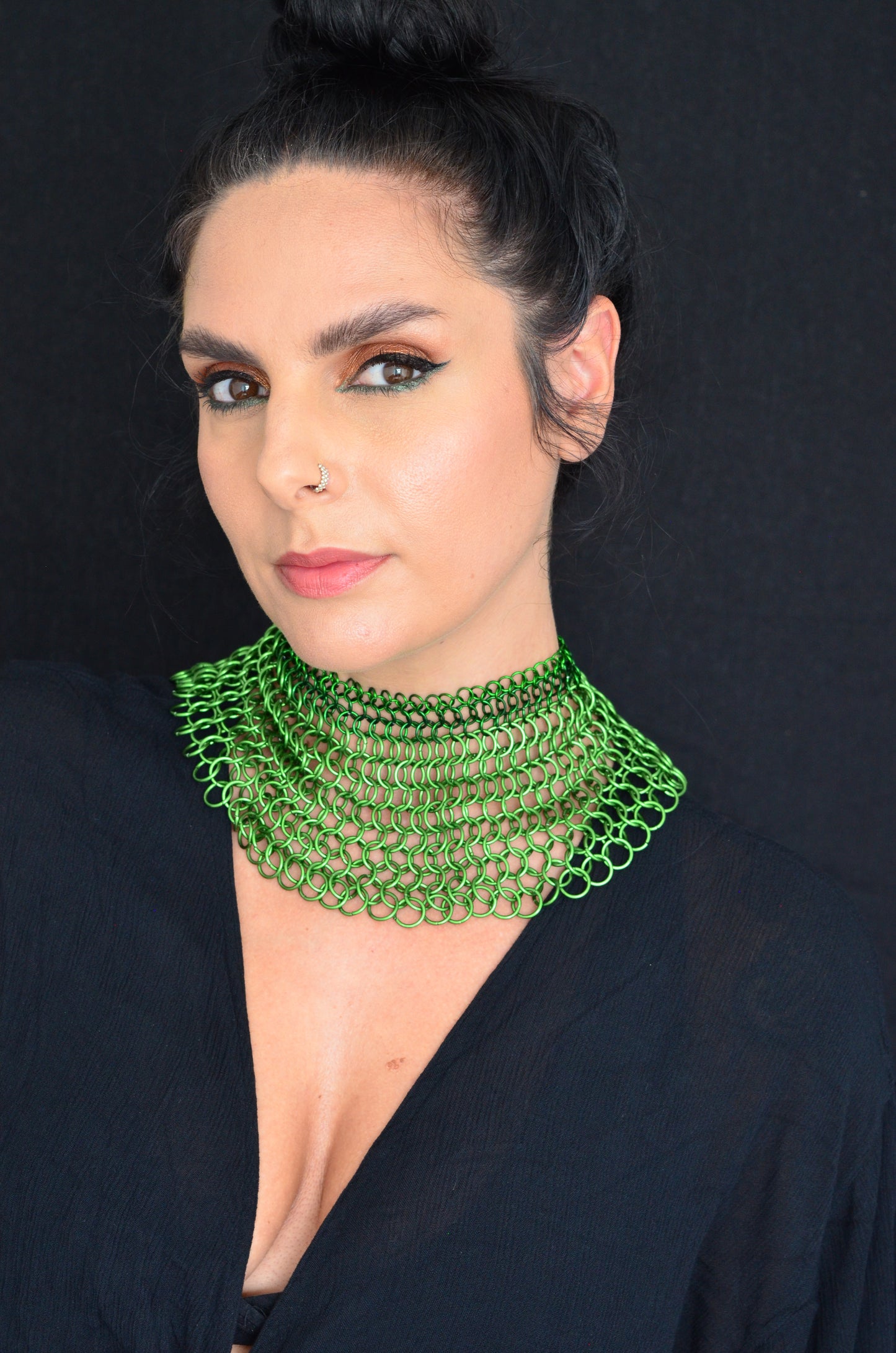 Metallic Green Chainmaille Cleopatra Collar