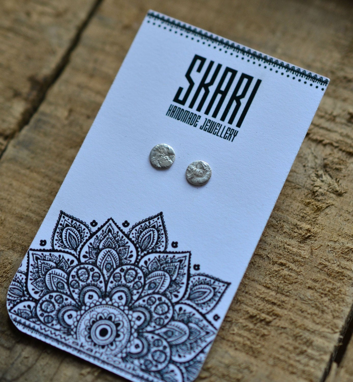 Reticuled Sterling Silver Full Moon Studs