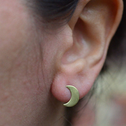 Crescent Moon Stud Earrings