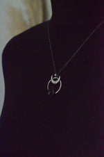Sterling Silver & Onyx Crescent Moon Pendant
