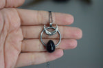 Sterling Silver & Onyx Crescent Moon Pendant