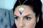 Lapis Lazuli & Brass Sunburst  Goddess Headpiece