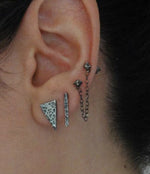 Sterling Silver Distressed Bar Earrings