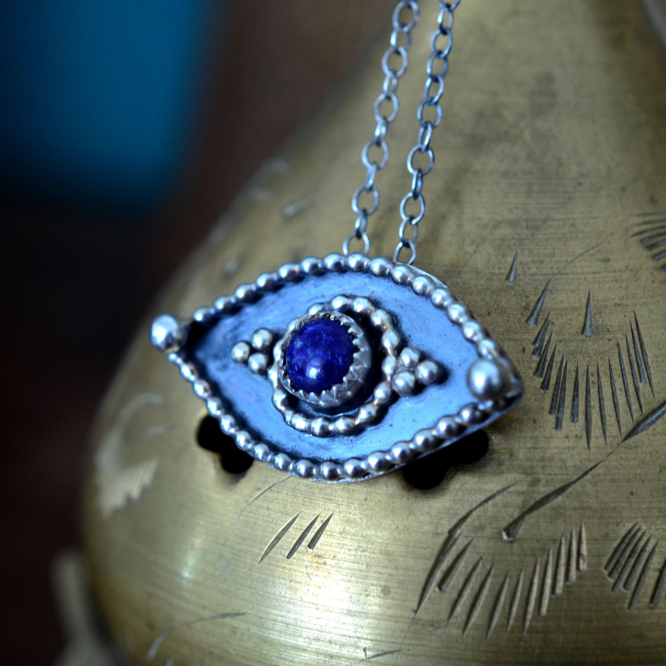 Lapis Lazuli Eye Talisman Necklace