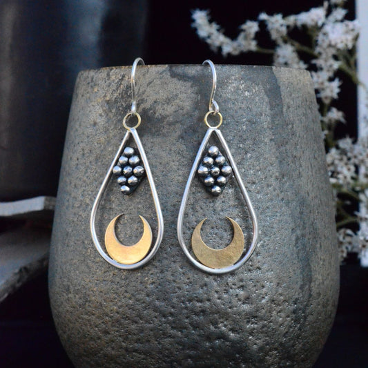 Teardrop Moon Earrings
