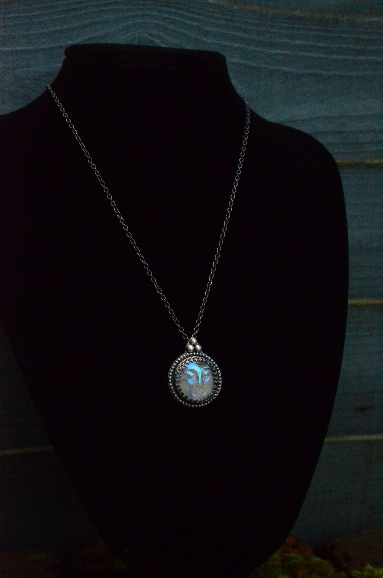 Full Moon Sterling Silver Necklace