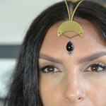 Crescent Moon and Black Onyx Goddess Headpiece