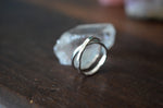 Silver Hammered Crossband Ring