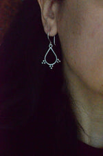 Ornate Silver Teardrop Earrings