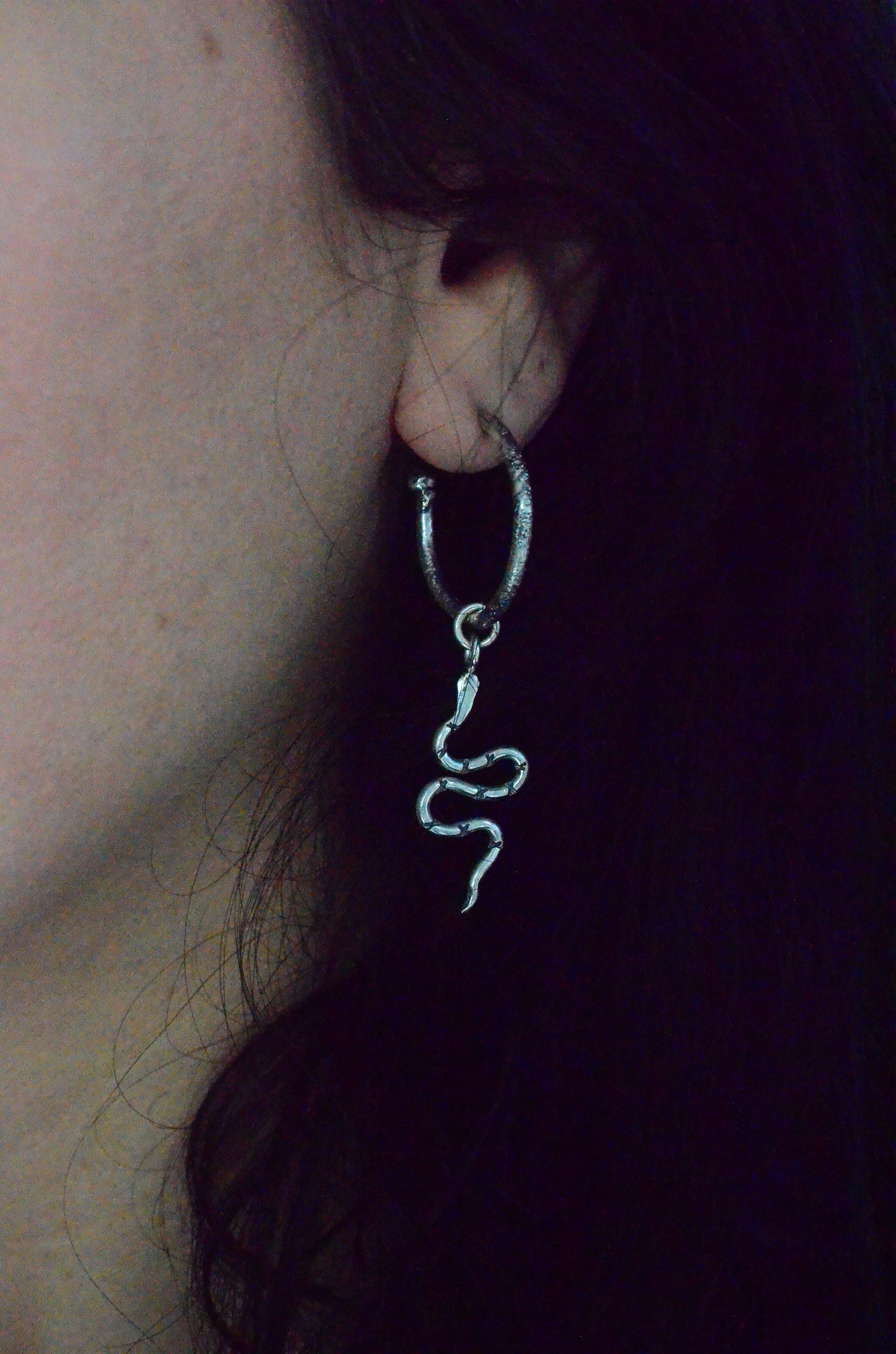 Snake Charm Hoop Earrings