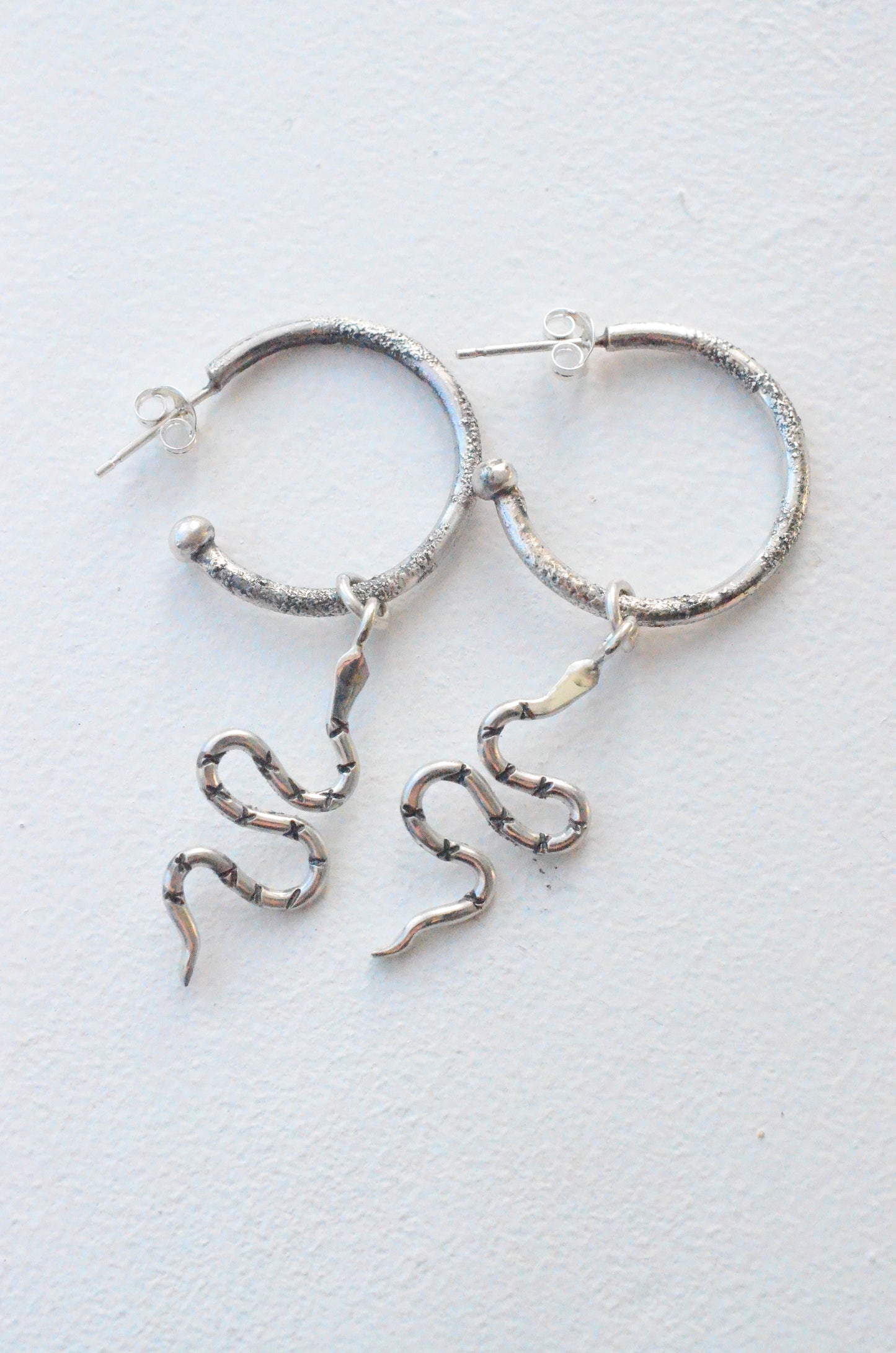 Snake Charm Hoop Earrings