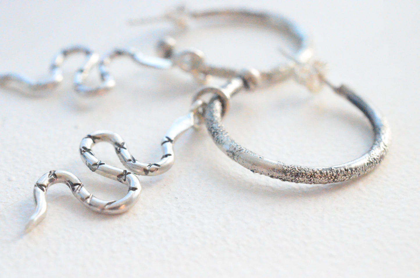 Snake Charm Hoop Earrings