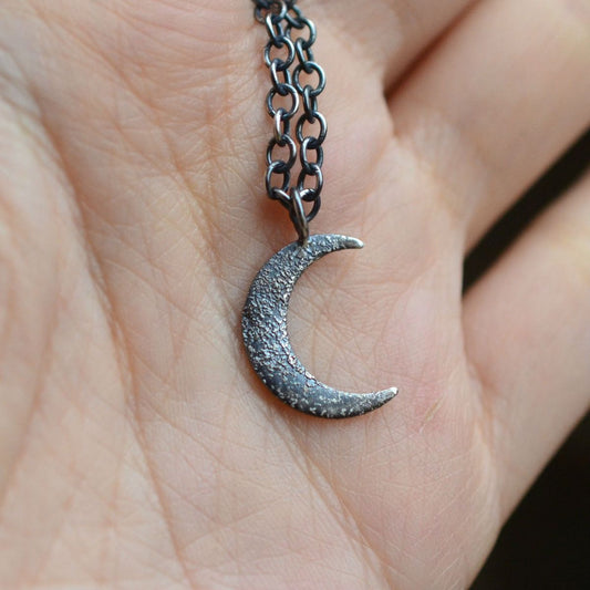 Textured Crescent Moon Pendant